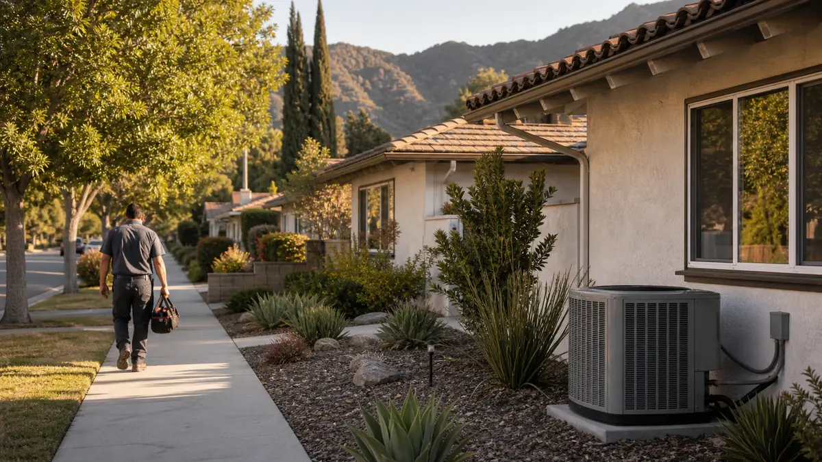 Illustration: Mitsubishi HVAC service in Encino Hills, CA