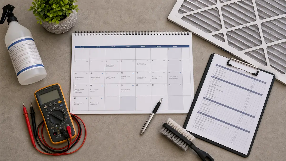 Illustration: Mitsubishi maintenance calendar for Encino, CA